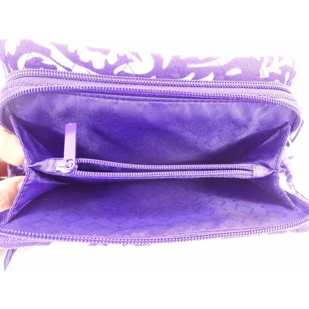 Vera Bradley Paisley Amethyst RFID All In One Crossbody Wallet/Wristlet - Picture 9 of 9